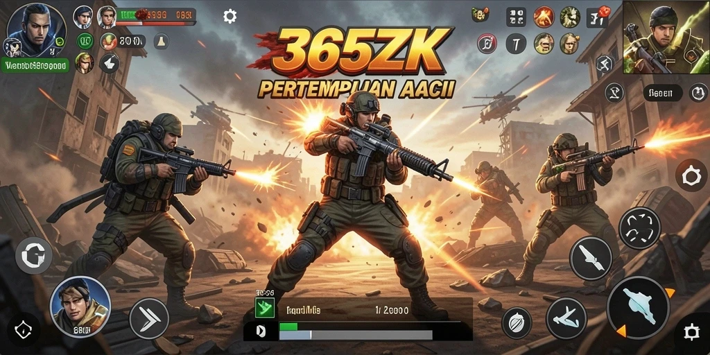 Tangkapan layar menunjukkan pertempuran seru dalam gameplay 365ZK.