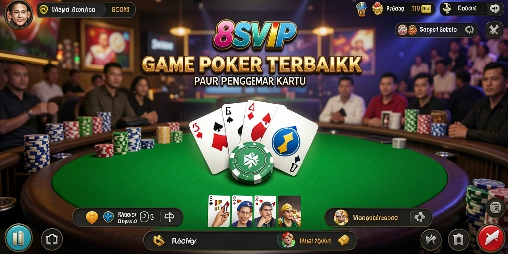 Screenshot gameplay 8SVIP menampilkan suasana seru permainan Poker.