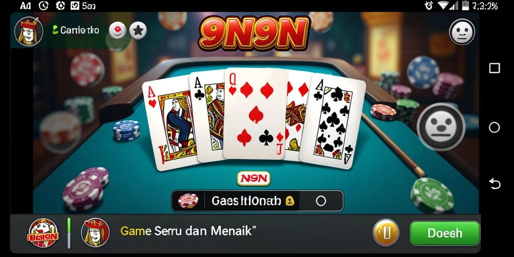 Tampilan gameplay seru dalam permainan Domino 9N9N.