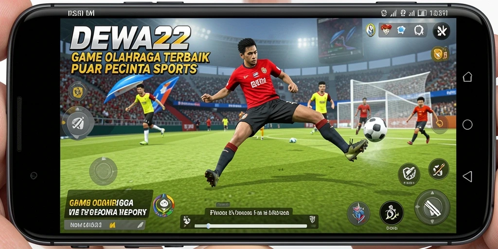 Tangkapan layar DEWA22 menampilkan aksi seru dalam gameplay olahraga.