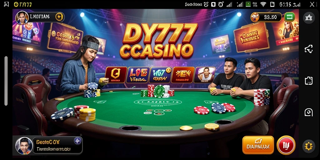 Screenshot menunjukkan dealer langsung dan suasana kasino yang mendebarkan.