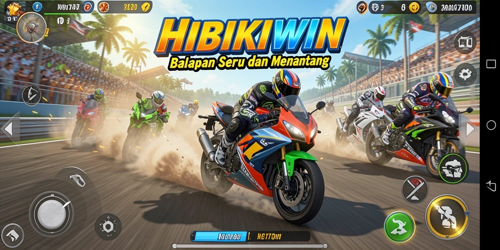 Tampilkan momen balapan motor seru di HIBIKIWIN.