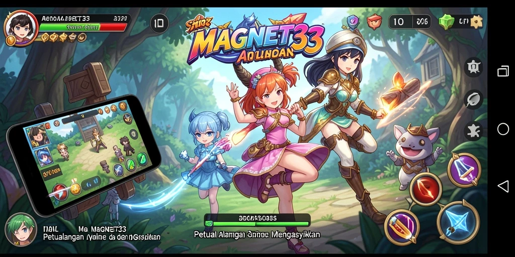 Tampilan menarik dari gameplay Anime di MAGNET33.