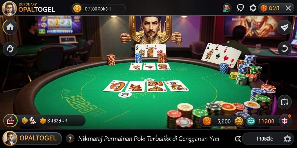 Gambaran gameplay seru di OPALTOGEL dengan banyak pemain poker.