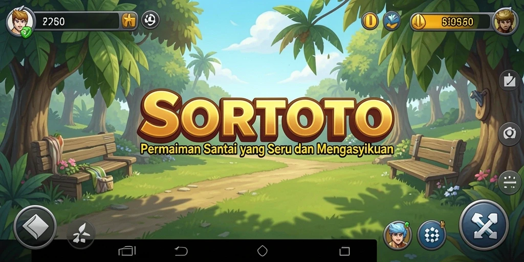 Tampilan gameplay SORTOTO yang penuh warna dan interaktif.